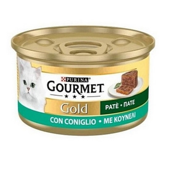 Gourmet κονσέρβα γάτας, gold pate κουνέλι, 85γρ