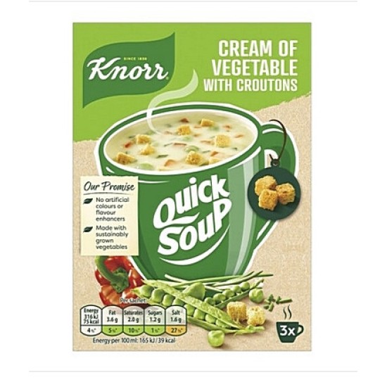 Knorr σούπα στιγμής, λαχανικά κρουτόν, 3Χ17gr