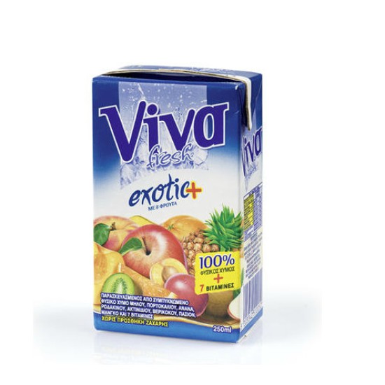 Φυσικός Χυμός Exotic με 8 φρουτα  VIVA 250ml