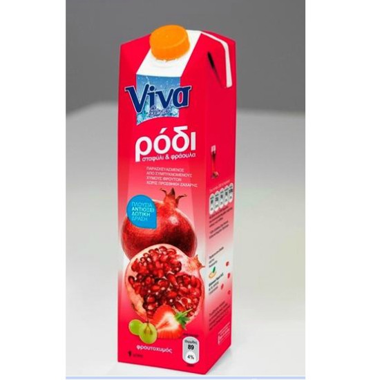 Φρουτοχυμός Ρόδι Σταφ. Φραουλ.  VIVA 1L